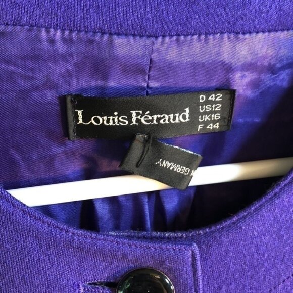 Vintage Size 12 Louis Feraud purple wool blend skirt suit - Picture 5 of 11